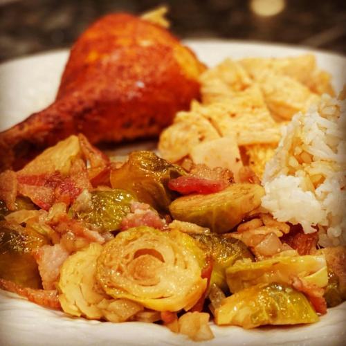 Bacon Brussels Sprouts Chicken Meal